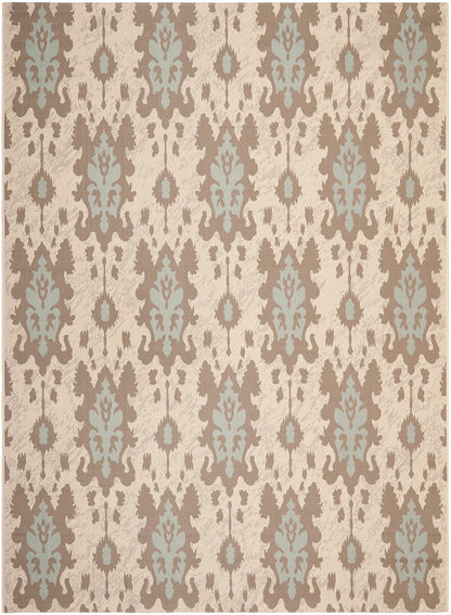 Safavieh Courtyard Cy7276-79A18 Beige Dk Beige / Aqua Weft Damask Area Rug