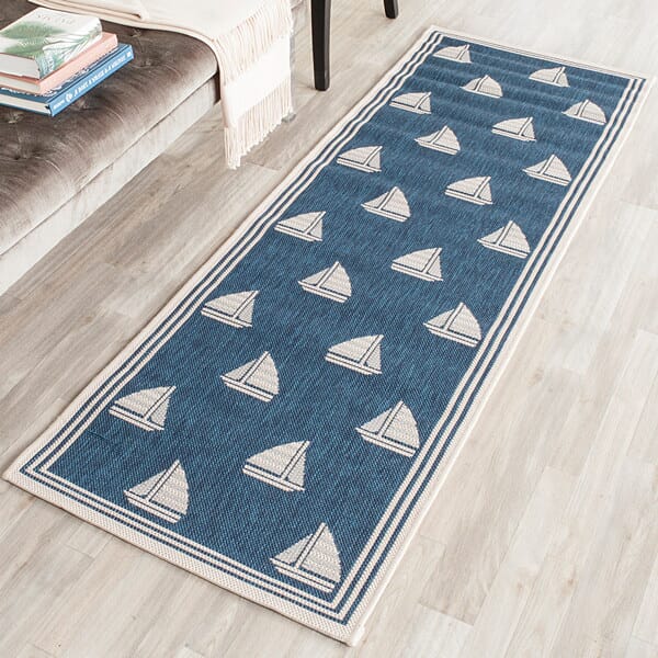 Safavieh Courtyard Cy7422-258A22 Navy / Beige Coastal Area Rug