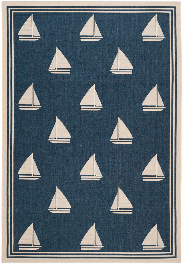 Safavieh Courtyard Cy7422-258A22 Navy / Beige Coastal Area Rug