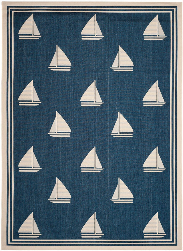 Safavieh Courtyard Cy7422-258A22 Navy / Beige Coastal Area Rug