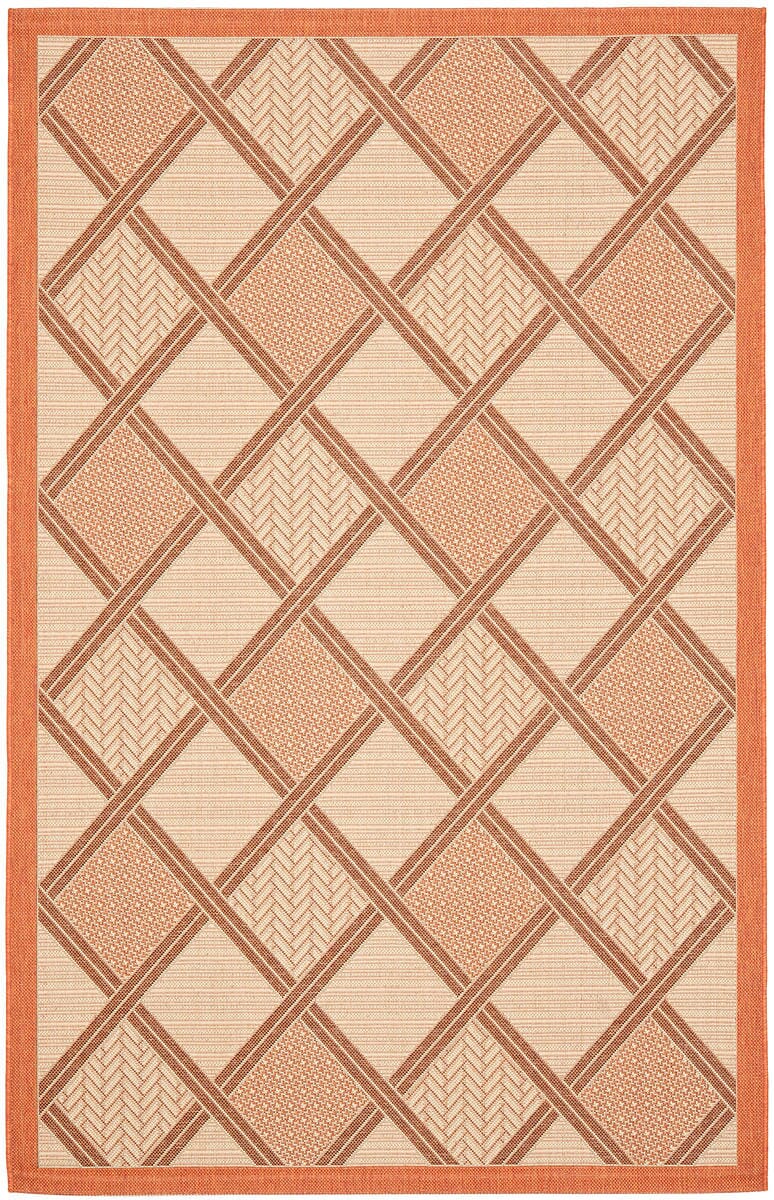 Safavieh Courtyard Cy7570-11A7 Cream / Terracotta Geometric Area Rug