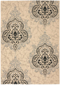 Safavieh Courtyard Cy7926-16A22 Creme / Black Damask Area Rug