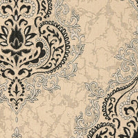 Safavieh Courtyard Cy7926-16A22 Creme / Black Damask Area Rug