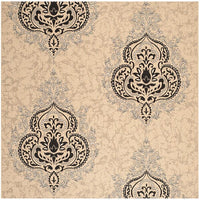 Safavieh Courtyard Cy7926-16A22 Creme / Black Damask Area Rug