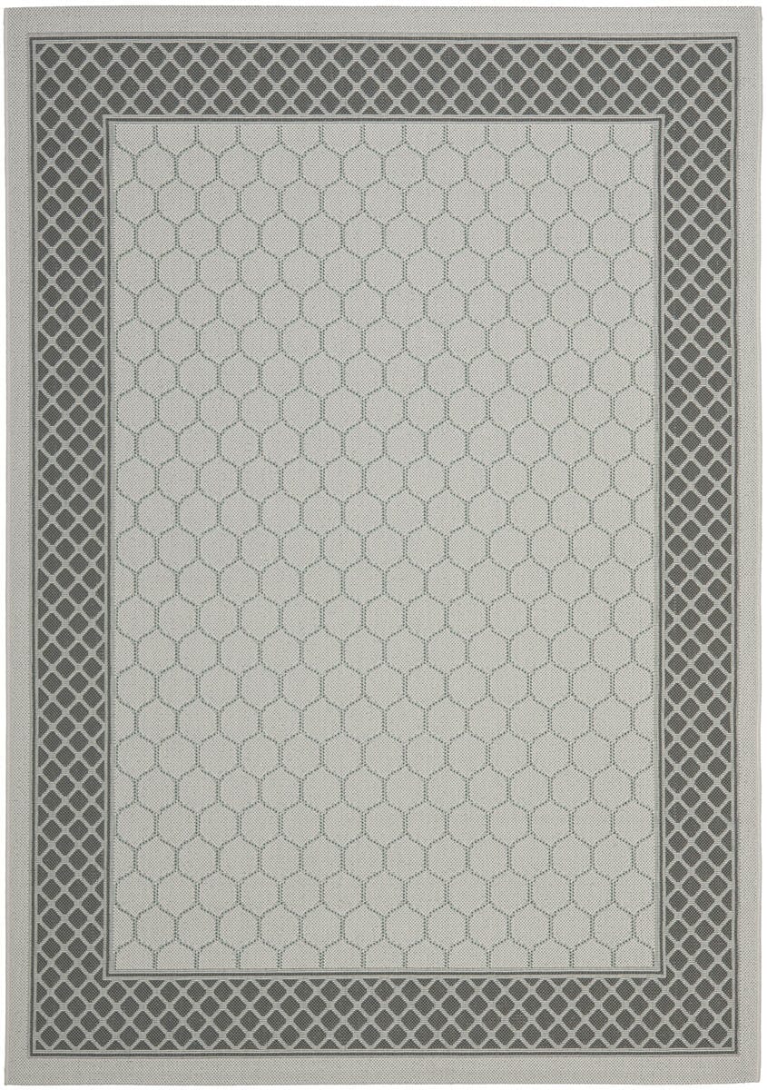 Safavieh Courtyard Cy7933-78A18 Light Grey / Anthracite Bordered Area Rug