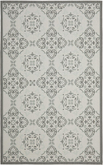 Safavieh Courtyard Cy7978-78A18 Light Grey / Anthracite Damask Area Rug
