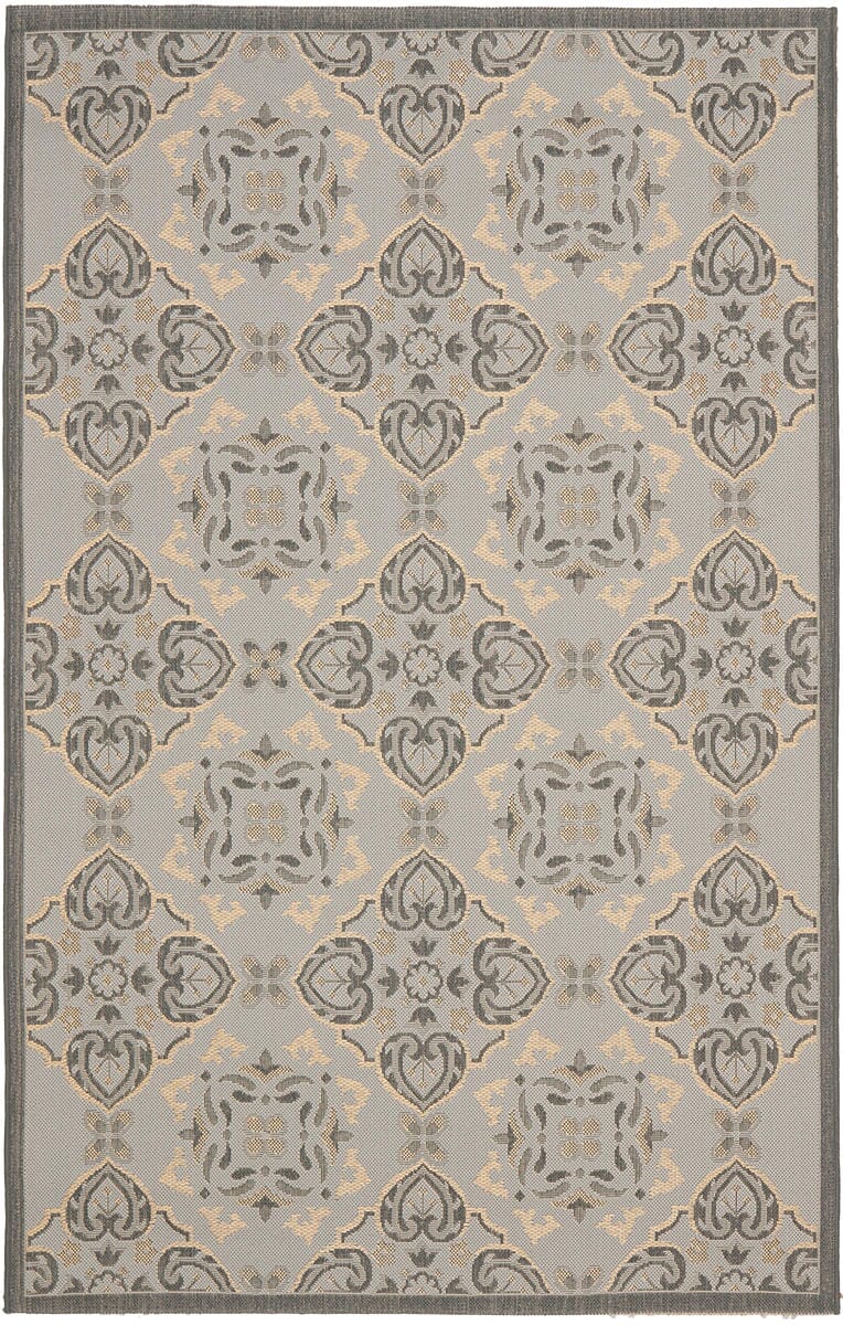 Safavieh Courtyard Cy7978-78A21 Light Grey / Anthracite Damask Area Rug