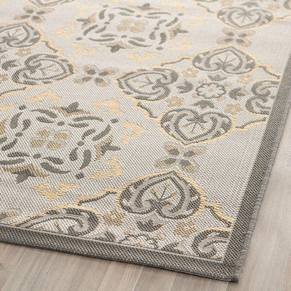 Safavieh Courtyard Cy7978-78A21 Light Grey / Anthracite Damask Area Rug