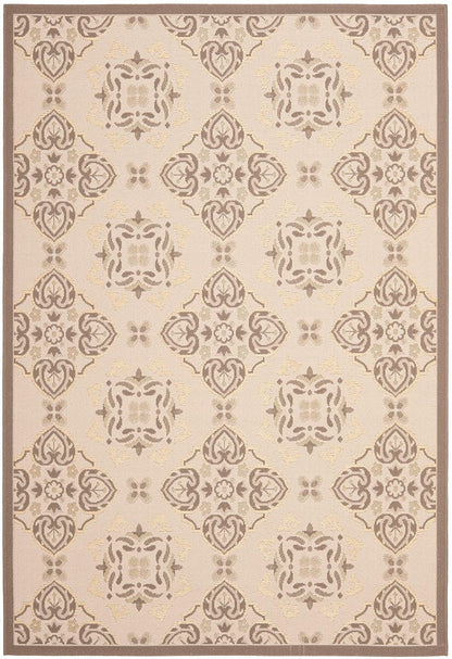 Safavieh Courtyard Cy7978-79A21 Beige / Dark Beige Damask Area Rug