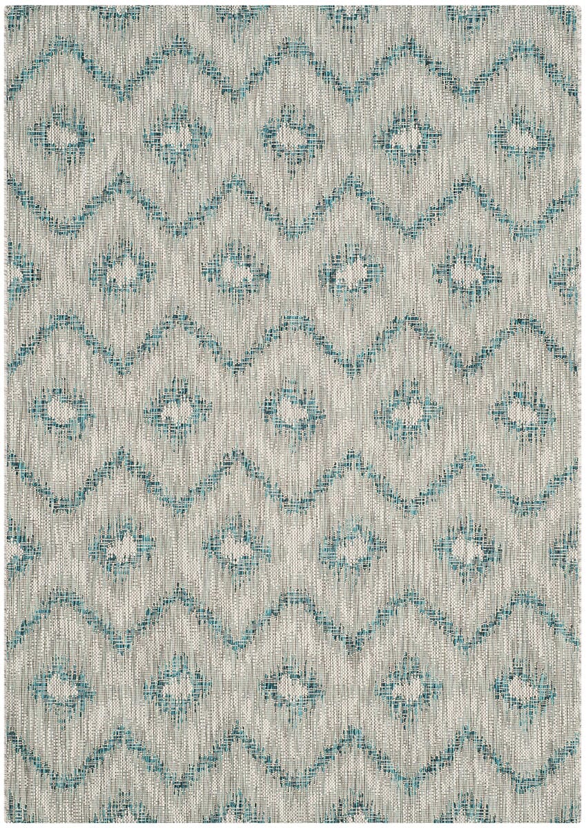 Safavieh Courtyard Cy8463-37212 Grey / Blue Geometric Area Rug