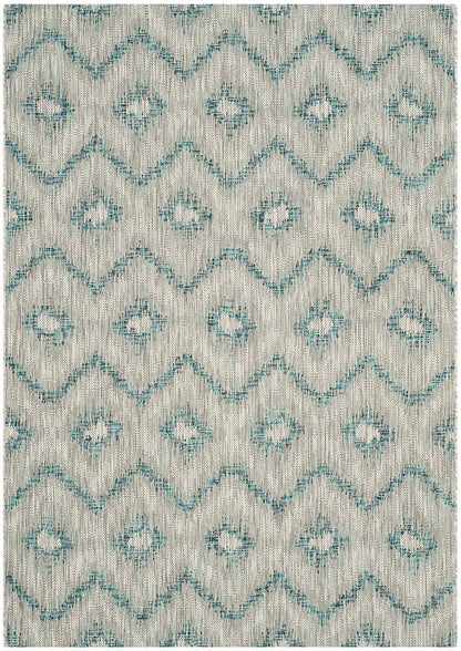 Safavieh Courtyard Cy8463-37212 Grey / Blue Geometric Area Rug