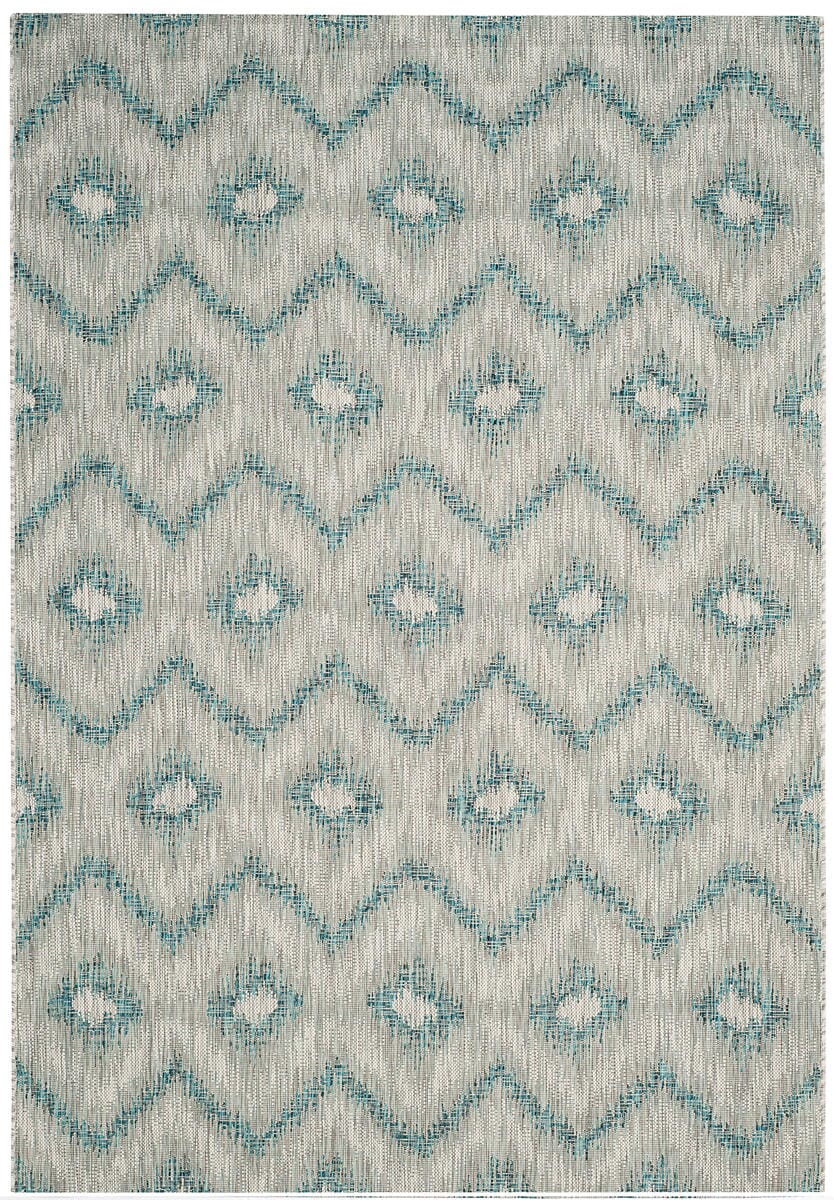 Safavieh Courtyard Cy8463-37212 Grey / Blue Geometric Area Rug