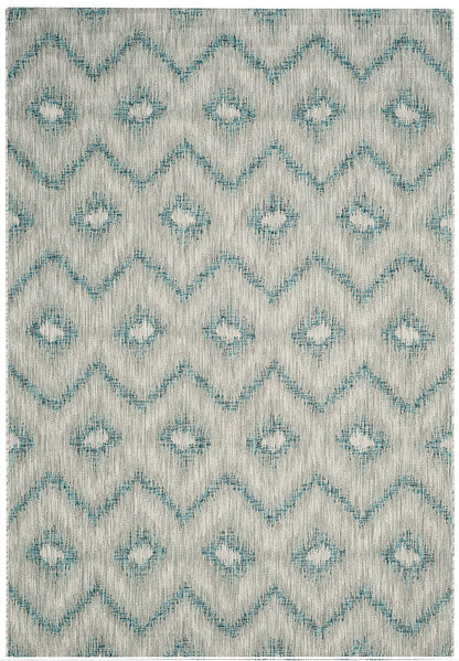 Safavieh Courtyard Cy8463-37212 Grey / Blue Geometric Area Rug