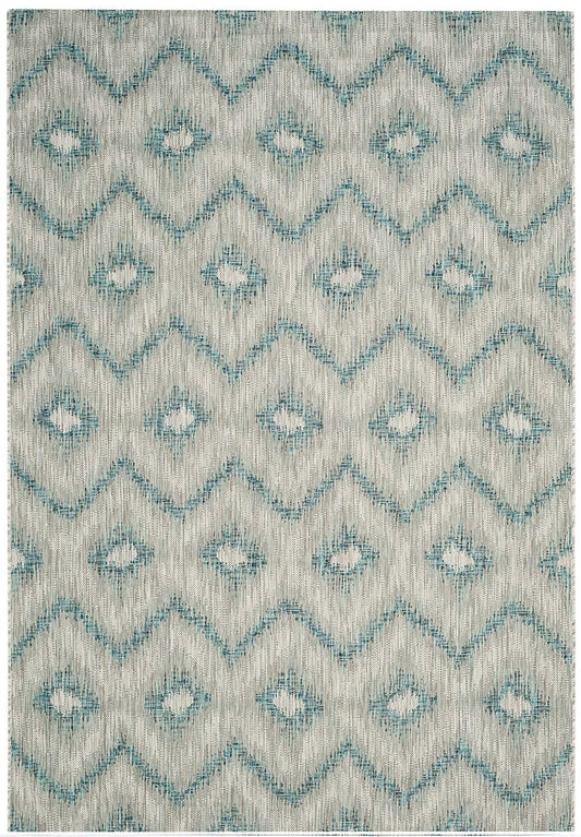 Safavieh Courtyard Cy8463-37212 Grey / Blue Geometric Area Rug