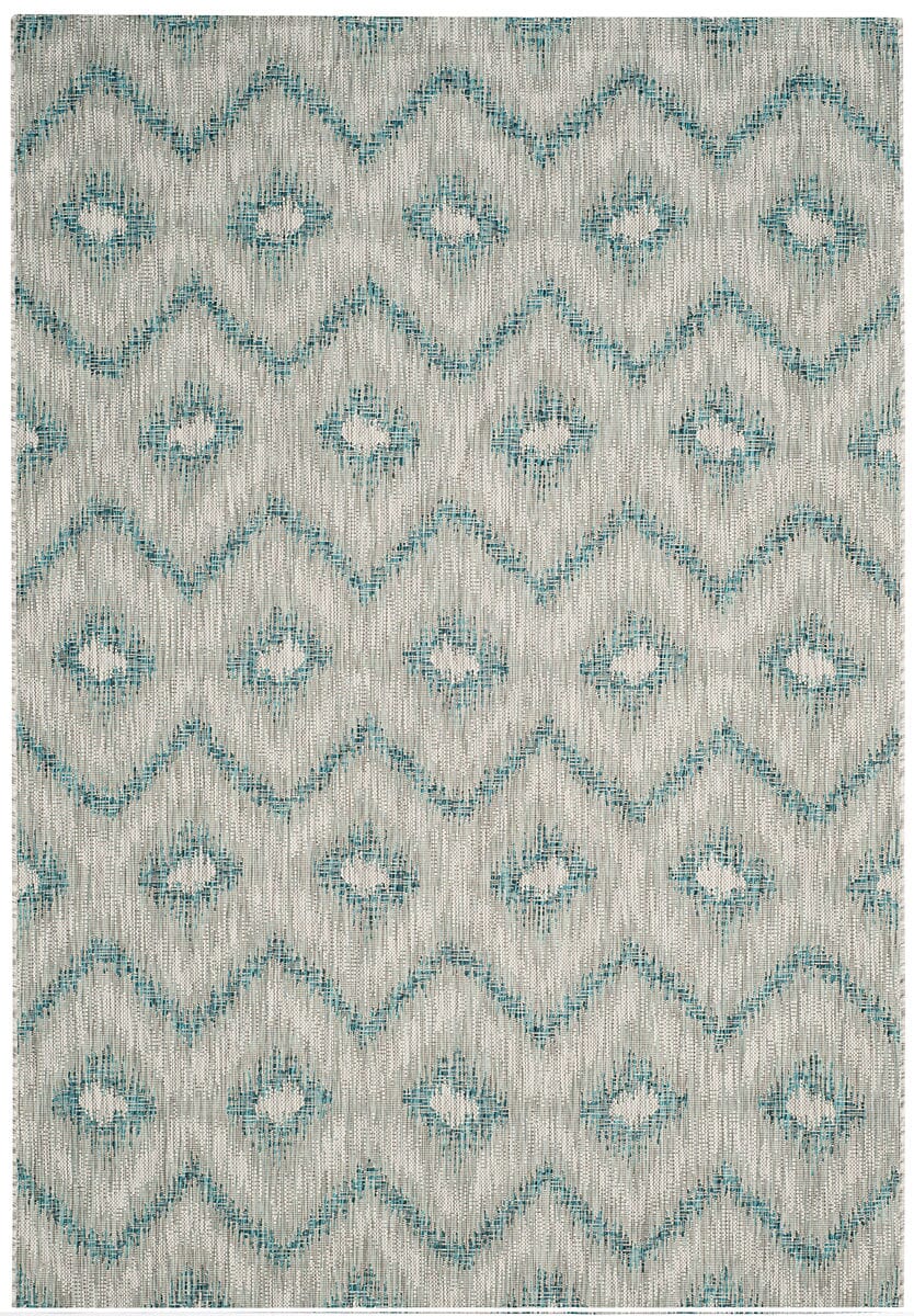 Safavieh Courtyard Cy8463-37212 Grey / Blue Geometric Area Rug