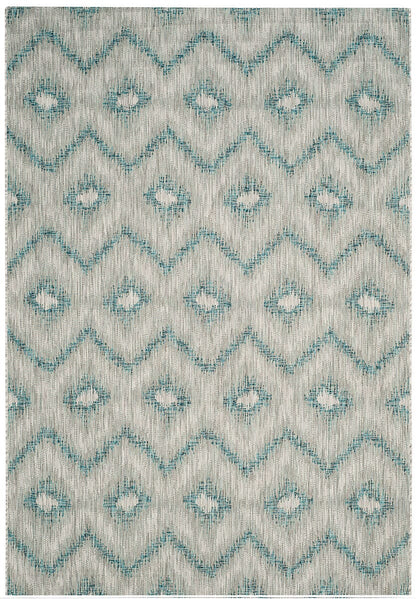 Safavieh Courtyard Cy8463-37212 Grey / Blue Geometric Area Rug