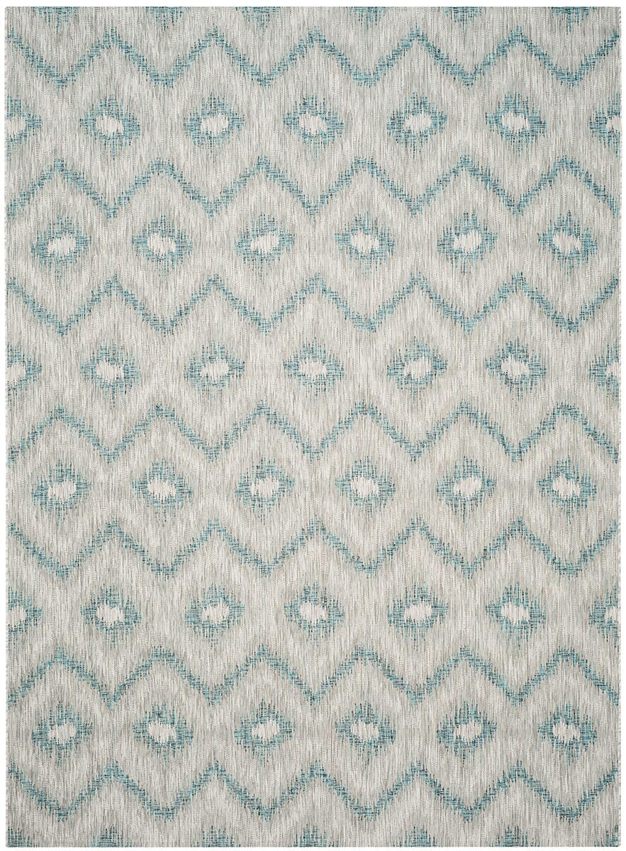 Safavieh Courtyard Cy8463-37212 Grey / Blue Geometric Area Rug