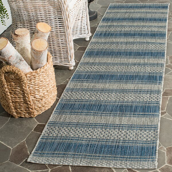 Safavieh Courtyard Cy8464-36812 Grey / Navy Striped Area Rug