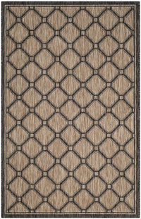 Safavieh Courtyard Cy8471-37312 Natural / Black Geometric Area Rug