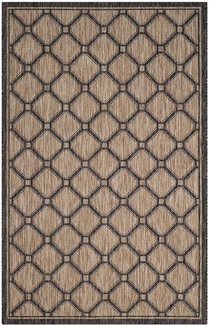 Safavieh Courtyard Cy8471-37312 Natural / Black Geometric Area Rug