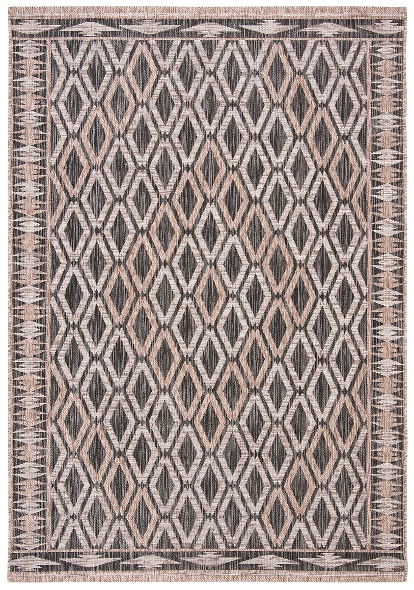 Safavieh Courtyard Cy8531-37321 Black / Natural Geometric Area Rug