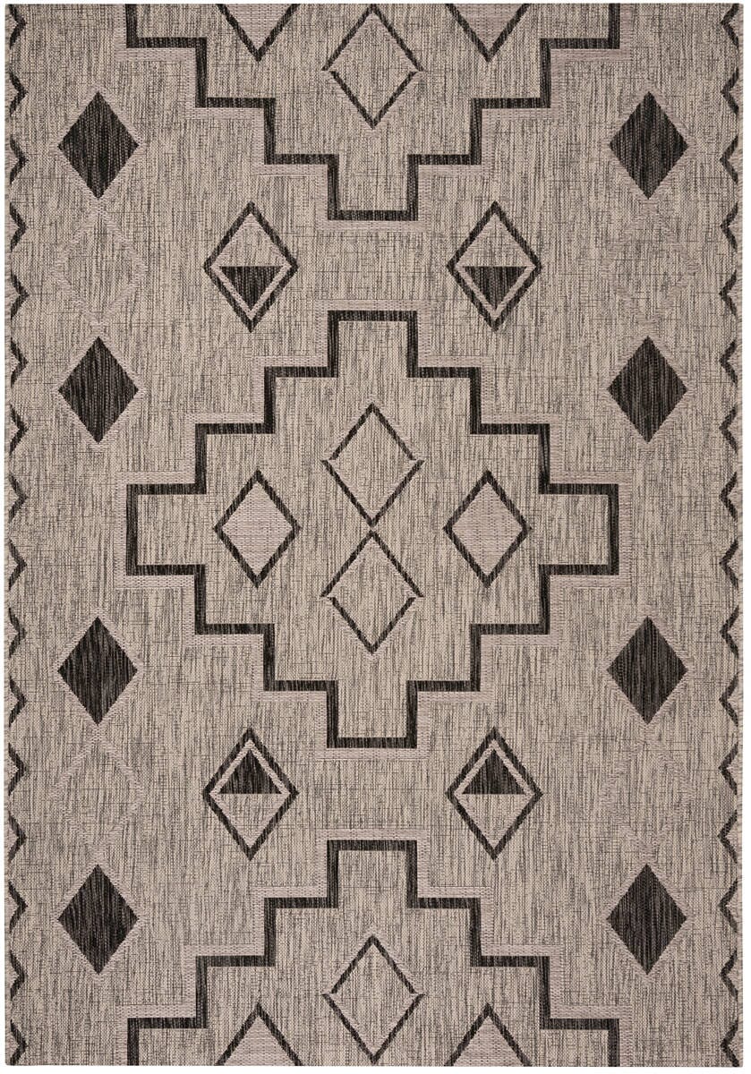 Safavieh Courtyard Cy8533-37612 Grey / Black Southwestern Area Rug