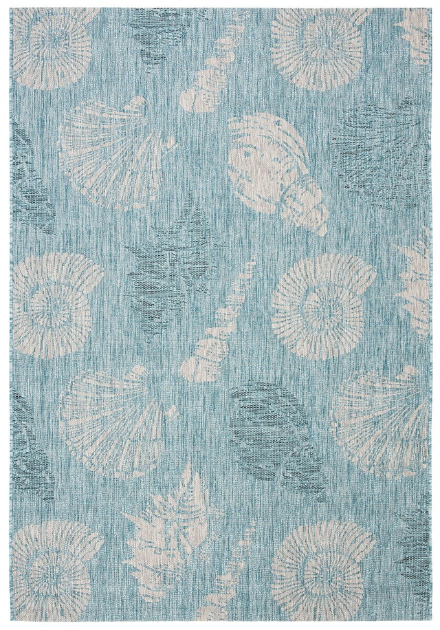 Safavieh Courtyard Cy8547-37121 Aqua / Cream Floral / Country Area Rug