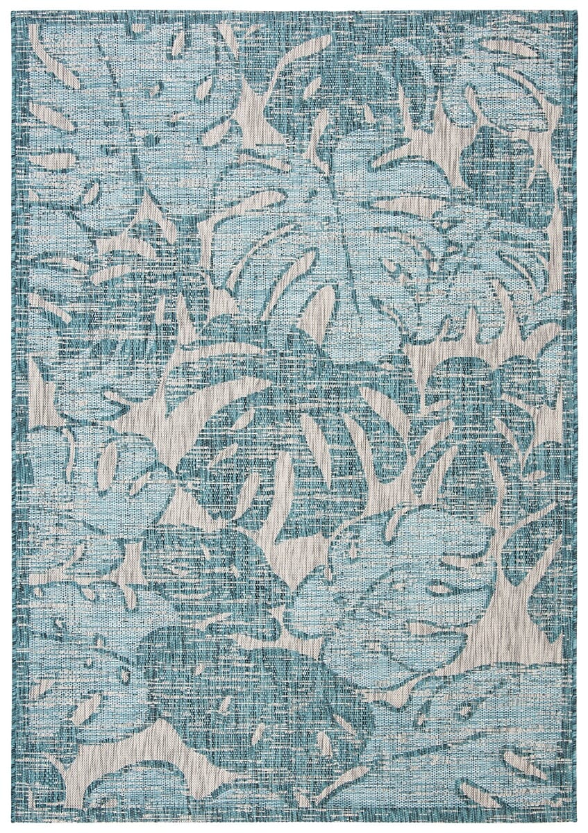 Safavieh Courtyard Cy8560-37212 Grey / Aqua Tropical Area Rug