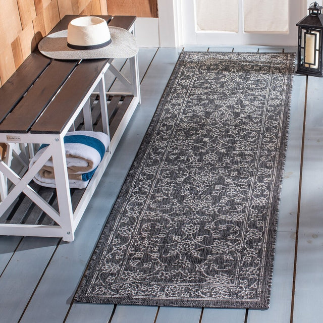 Safavieh Courtyard Cy8680-36621 Black/Ivory Rugs.