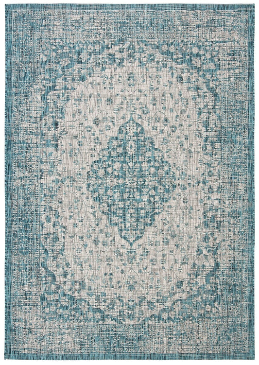 Safavieh Courtyard Cy8720-372 Teal / Cream Area Rug