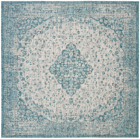 Safavieh Courtyard Cy8720-372 Teal / Cream Rugs.