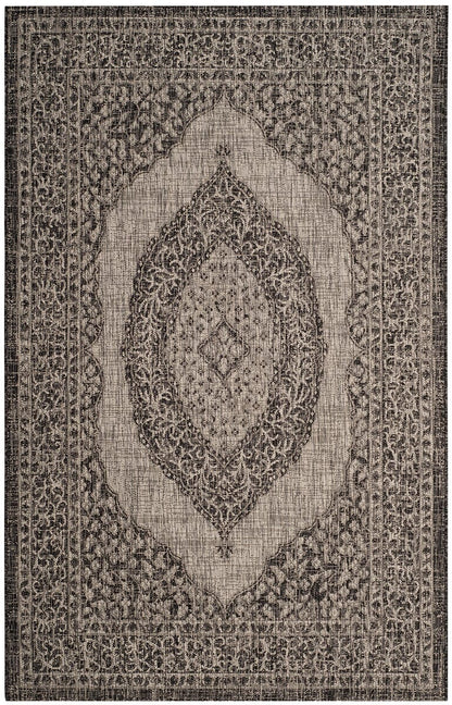 Safavieh Courtyard Cy8751-37612 Light Grey / Black Area Rug