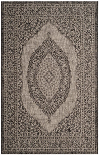 Safavieh Courtyard Cy8751-37612 Light Grey / Black Area Rug