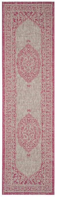 Safavieh Courtyard Cy8751-39712 Light Grey / Fuchsia Area Rug