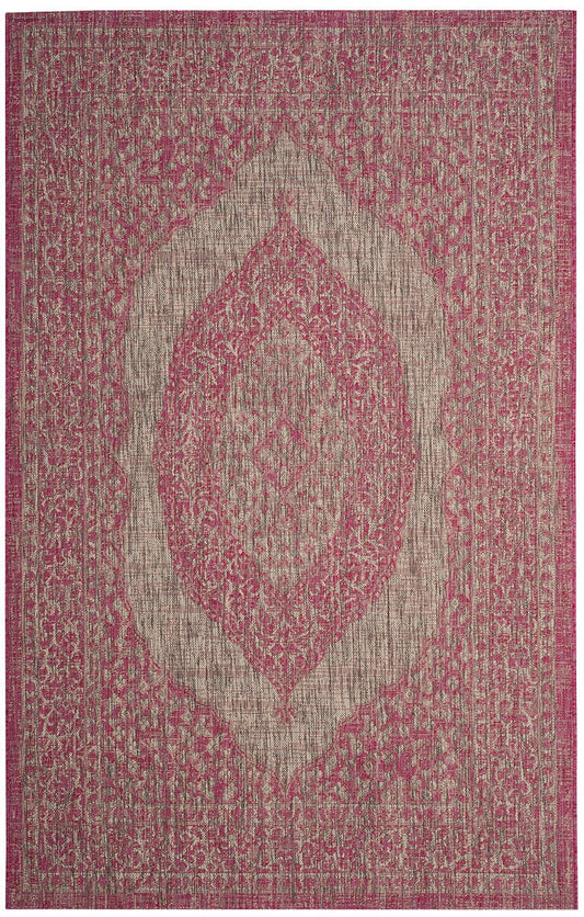 Safavieh Courtyard Cy8751-39712 Light Grey / Fuchsia Area Rug