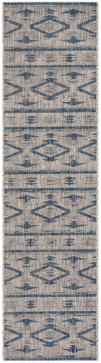 Safavieh Courtyard Cy8863-36812 Grey / Navy Moroccan Area Rug