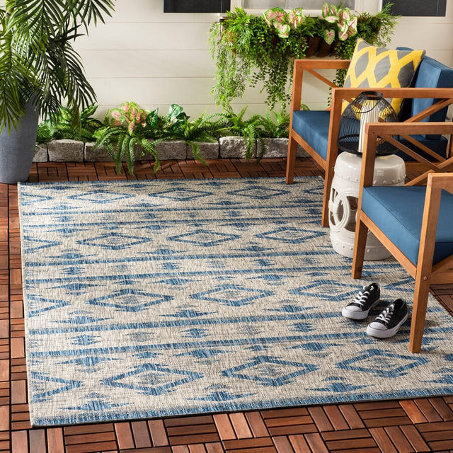 Safavieh Courtyard Cy8863-36812 Grey / Navy Moroccan Area Rug