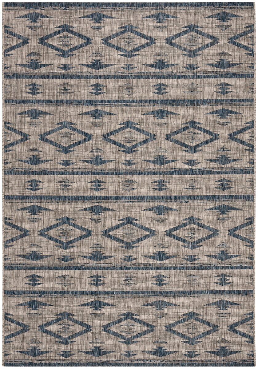 Safavieh Courtyard Cy8863-36812 Grey / Navy Moroccan Area Rug