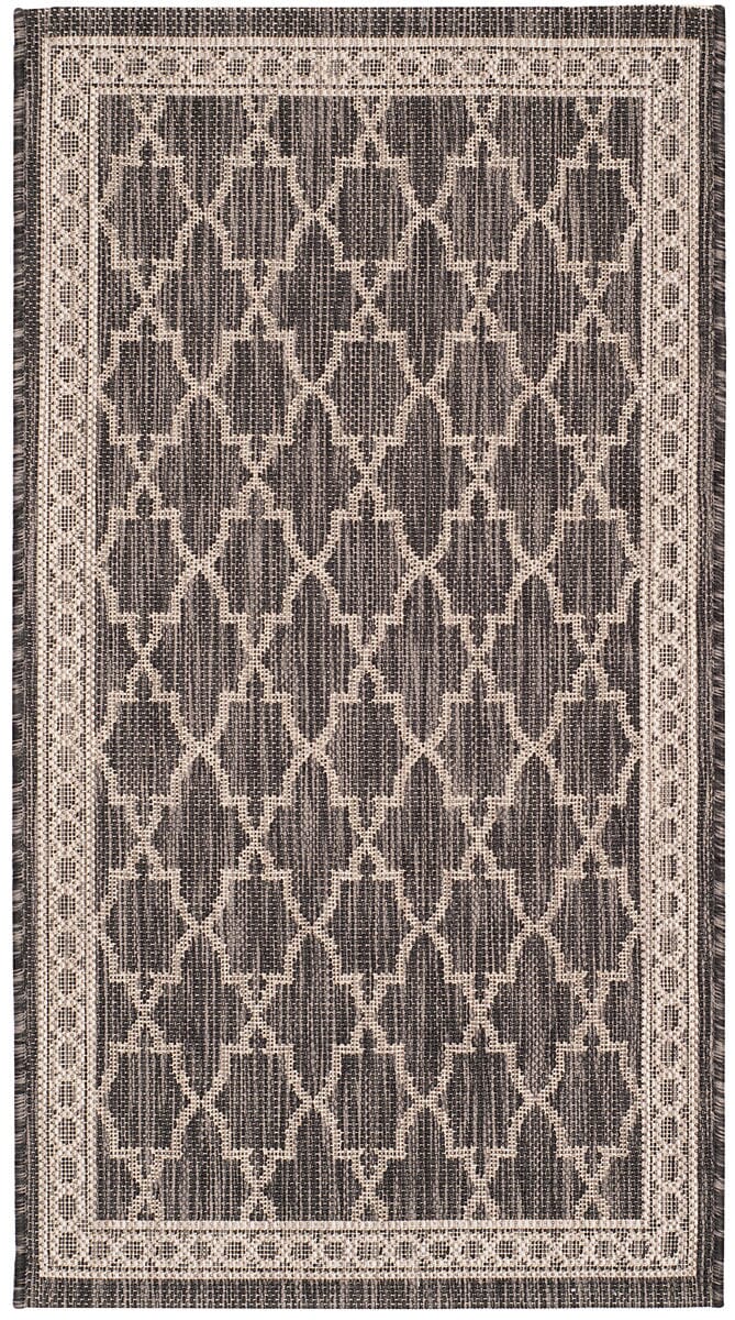 Safavieh Courtyard Cy8871-36621 Black / Beige Geometric Area Rug