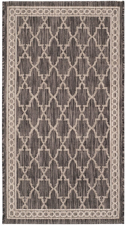 Safavieh Courtyard Cy8871-36621 Black / Beige Geometric Area Rug