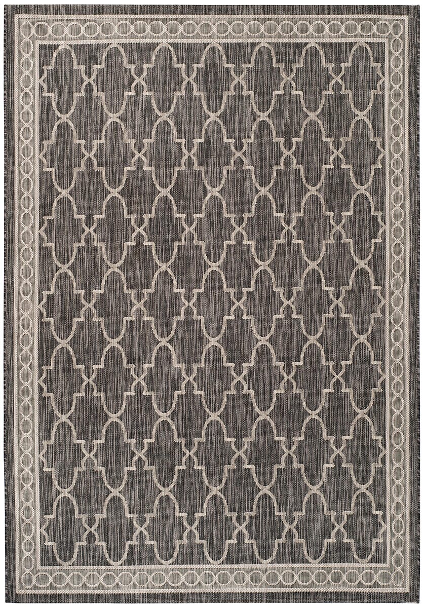 Safavieh Courtyard Cy8871-36621 Black / Beige Geometric Area Rug