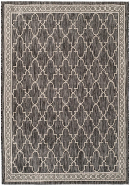 Safavieh Courtyard Cy8871-36621 Black / Beige Geometric Area Rug