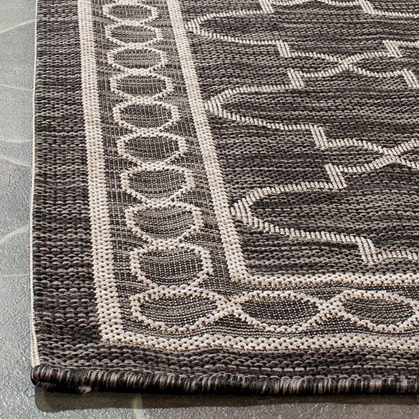 Safavieh Courtyard Cy8871-36621 Black / Beige Geometric Area Rug