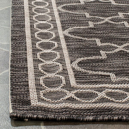 Safavieh Courtyard Cy8871-36621 Black / Beige Geometric Area Rug