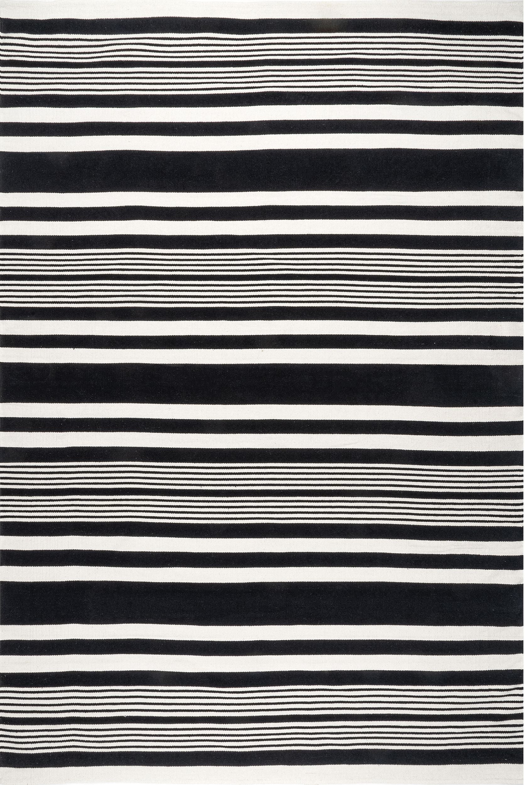 Nuloom Jess Striped Nje1975A Black Area Rug