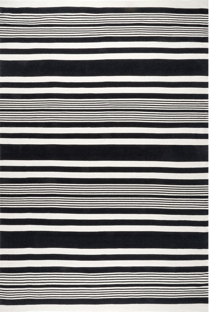 Nuloom Jess Striped Nje1975A Black Area Rug