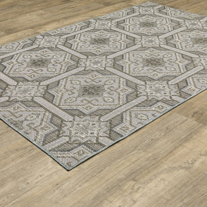 Oriental Weavers Sphinx Cyprus 448L4 Grey/ Blue Area Rug