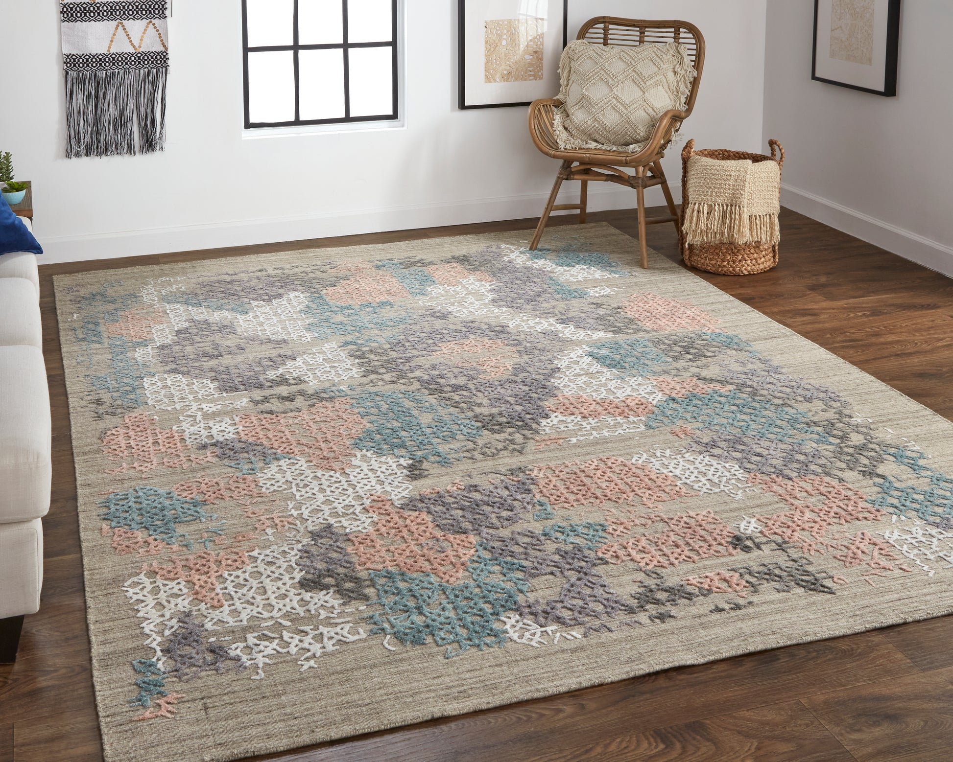 Feizy Elias 6890F Pink/Blue Area Rug