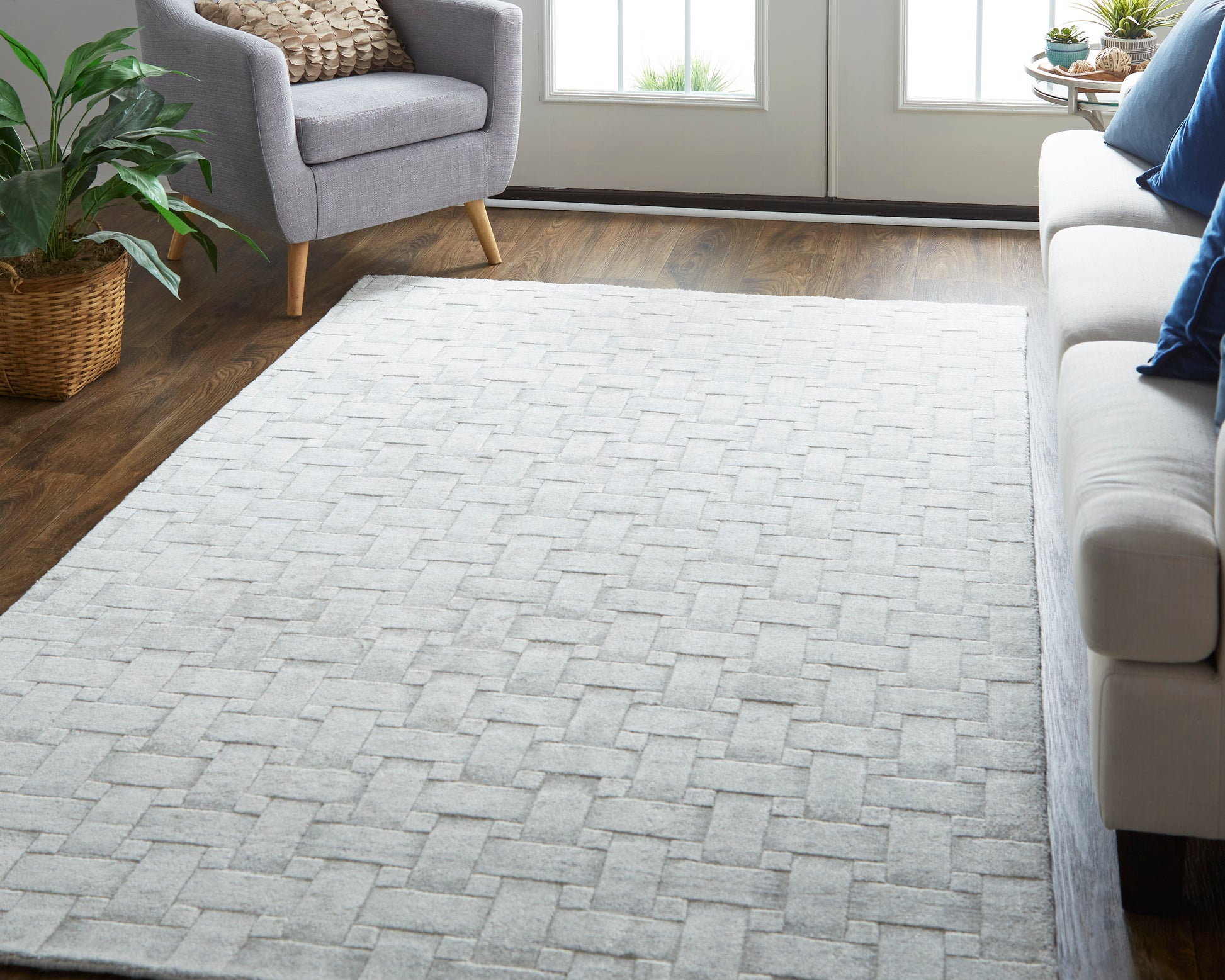 Feizy Redford 8669F White Area Rug