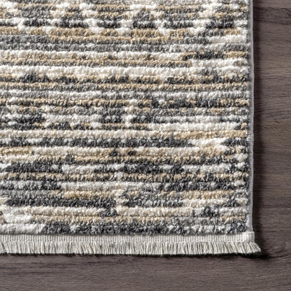 Nuloom Maisie Banded Tribal Nma1589C Gray Area Rug